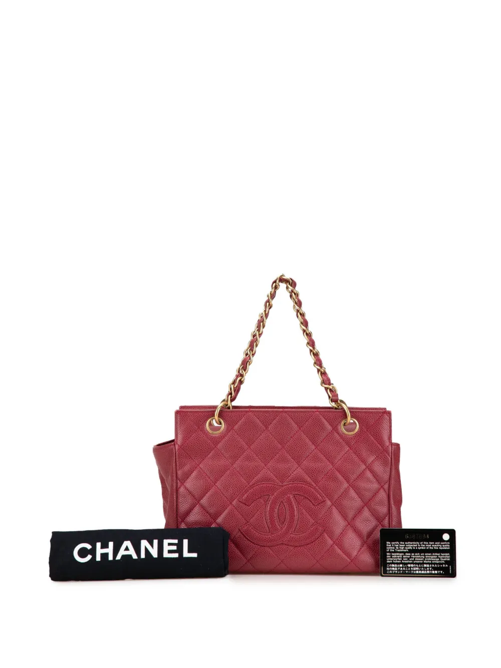 CHANEL Pre-Owned 2000-2002 Caviar Grand Shopping tote bag - Rood