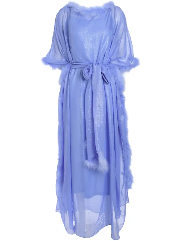 Baruni Feather-Trim Maxi Dress