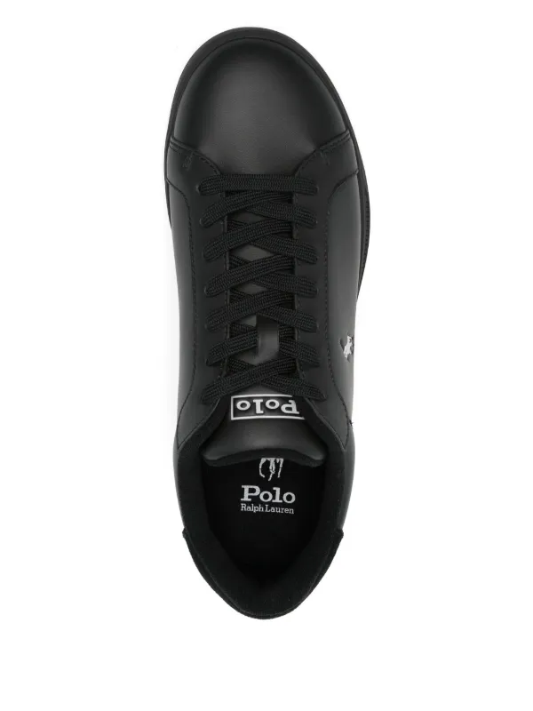 Polo Ralph Lauren 11 Heritage Court II Leather Sneakers Black White EUC  $145 Amazon.com | POLO RALPH LAUREN Men Heritage Court II Leather  main image 4