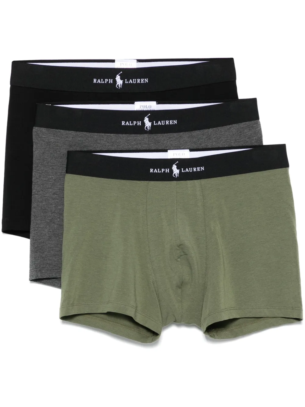 Polo Ralph Lauren Logo-waistband Boxers (pack Of Three) In Black