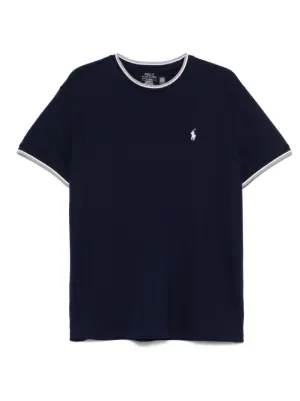 Polo Ralph Lauren Jacquard logo-embroidered T-shirt | Blue | FARFETCH