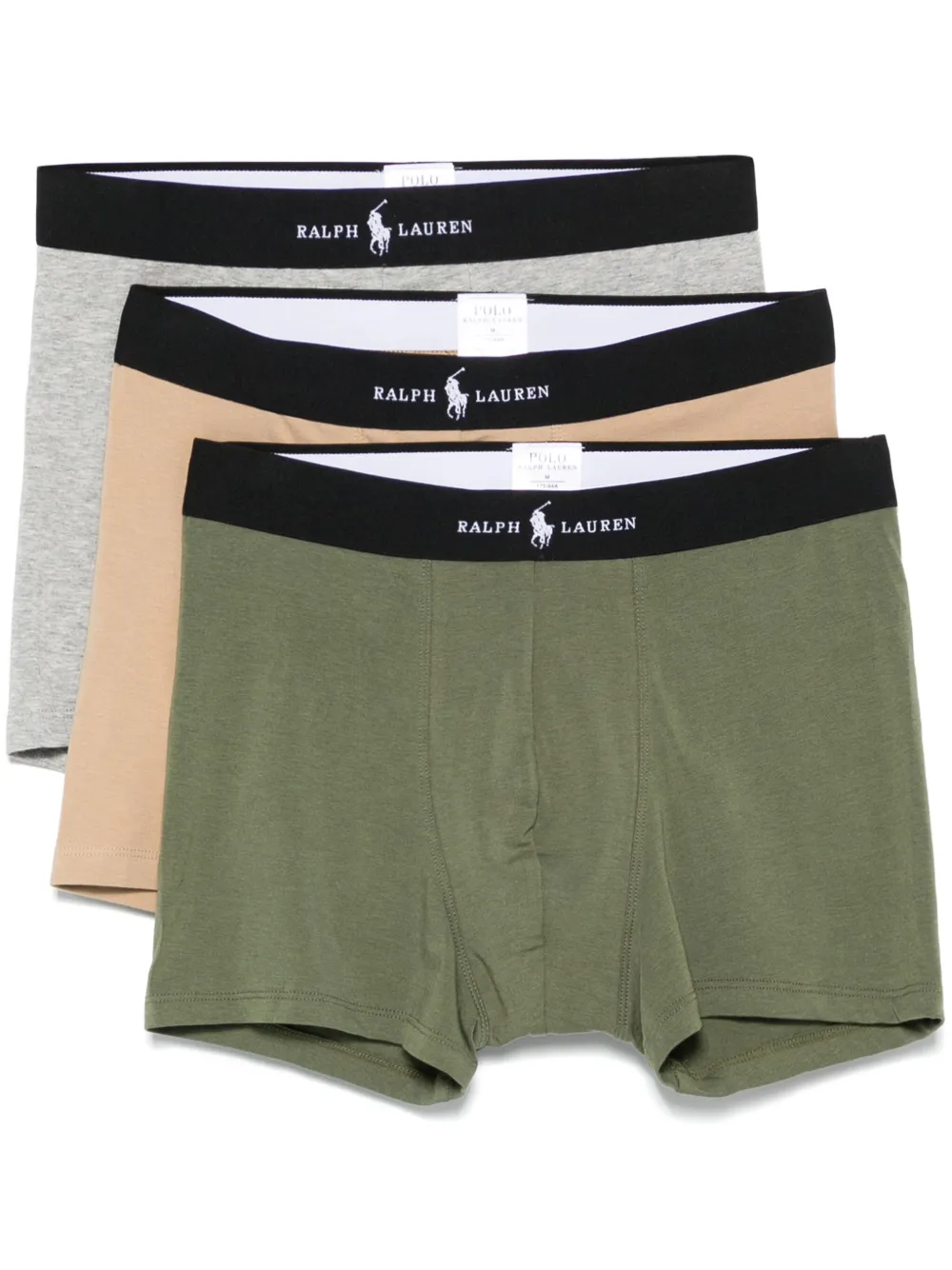 Polo Ralph Lauren Logo-waistband Boxers (pack Of Three) In Grey