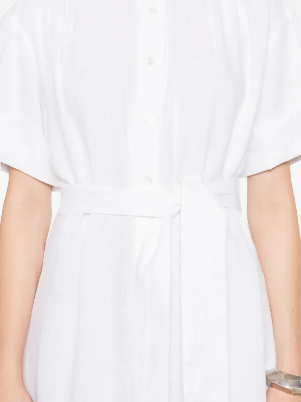 Polo Ralph Lauren Belted Linen Dress | White | FARFETCH