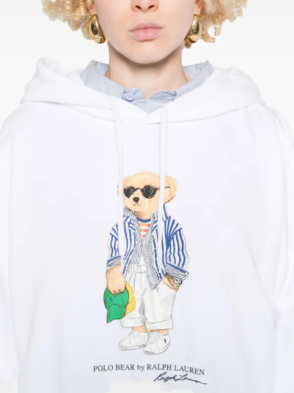 Polo Ralph Lauren Moletom Com Capuz e Estampa Polo Bear | Branco
