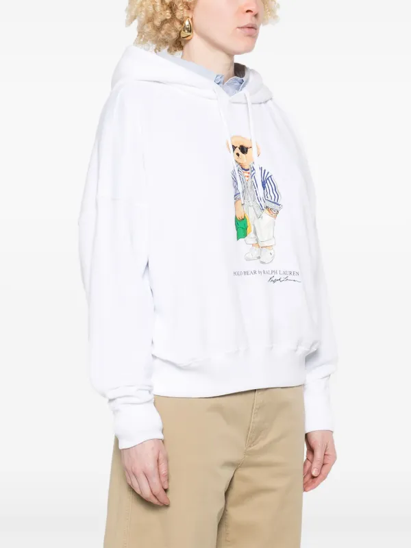 Polo Ralph Lauren Moletom Com Capuz e Estampa Polo Bear | Branco