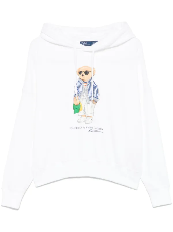 Polo Ralph Lauren Moletom Com Capuz e Estampa Polo Bear | Branco Polo Ralph Lauren Moletom Com Capuz e Estampa Polo Bear | Branco