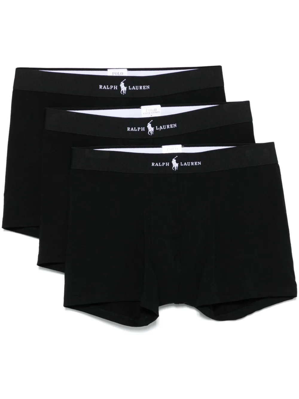 Polo Ralph Lauren Logo-waistband Boxers (pack Of Three) In Black