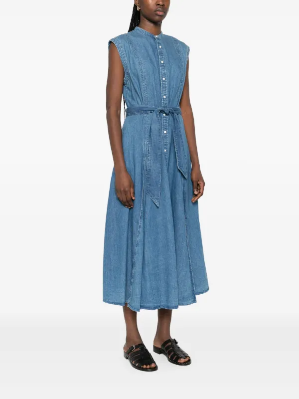 Polo Ralph Lauren Belted Denim Midi Dress Blue FARFETCH NO