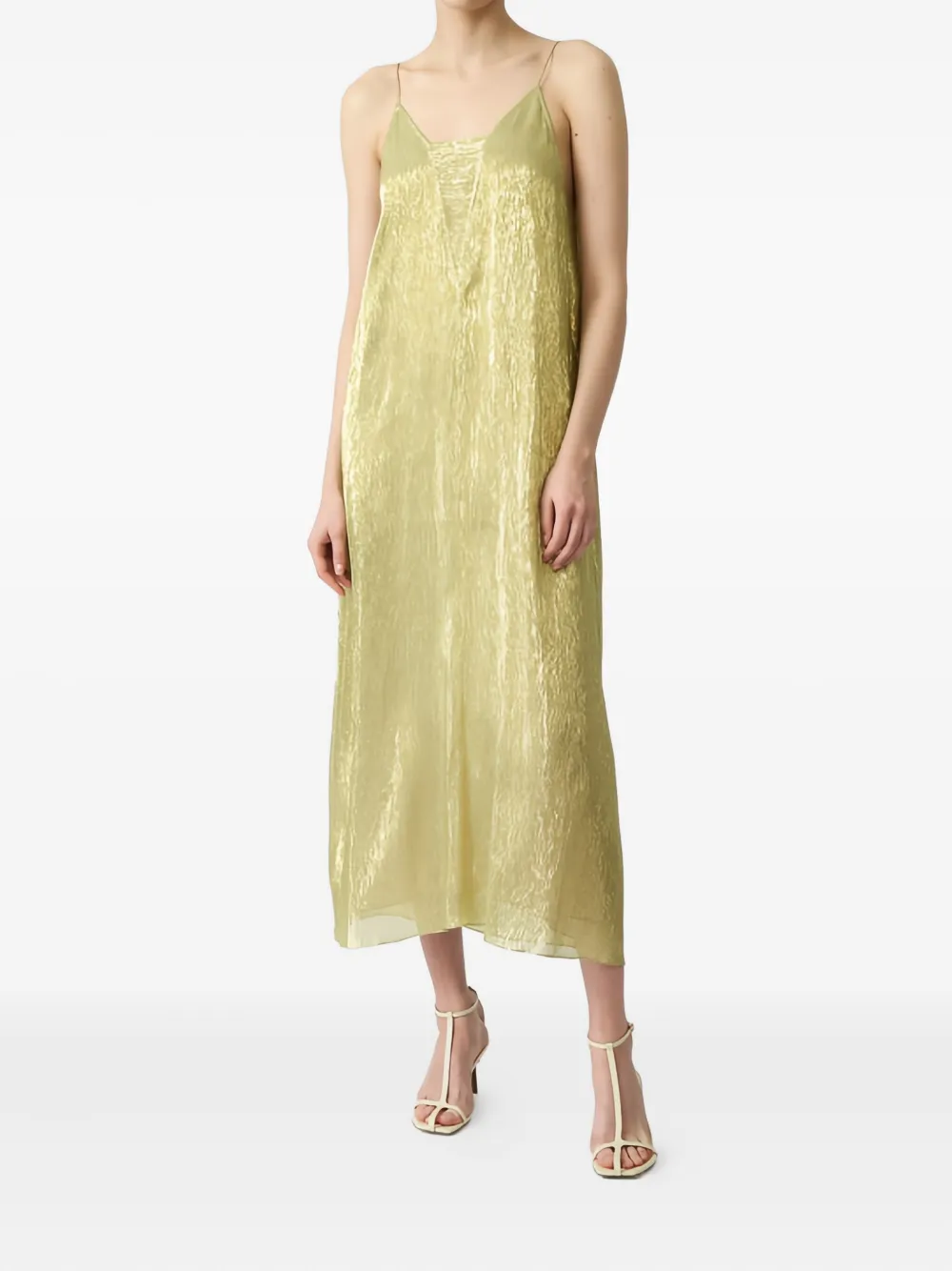 Petar Petrov Metallic-effect Silk Dress In Gold