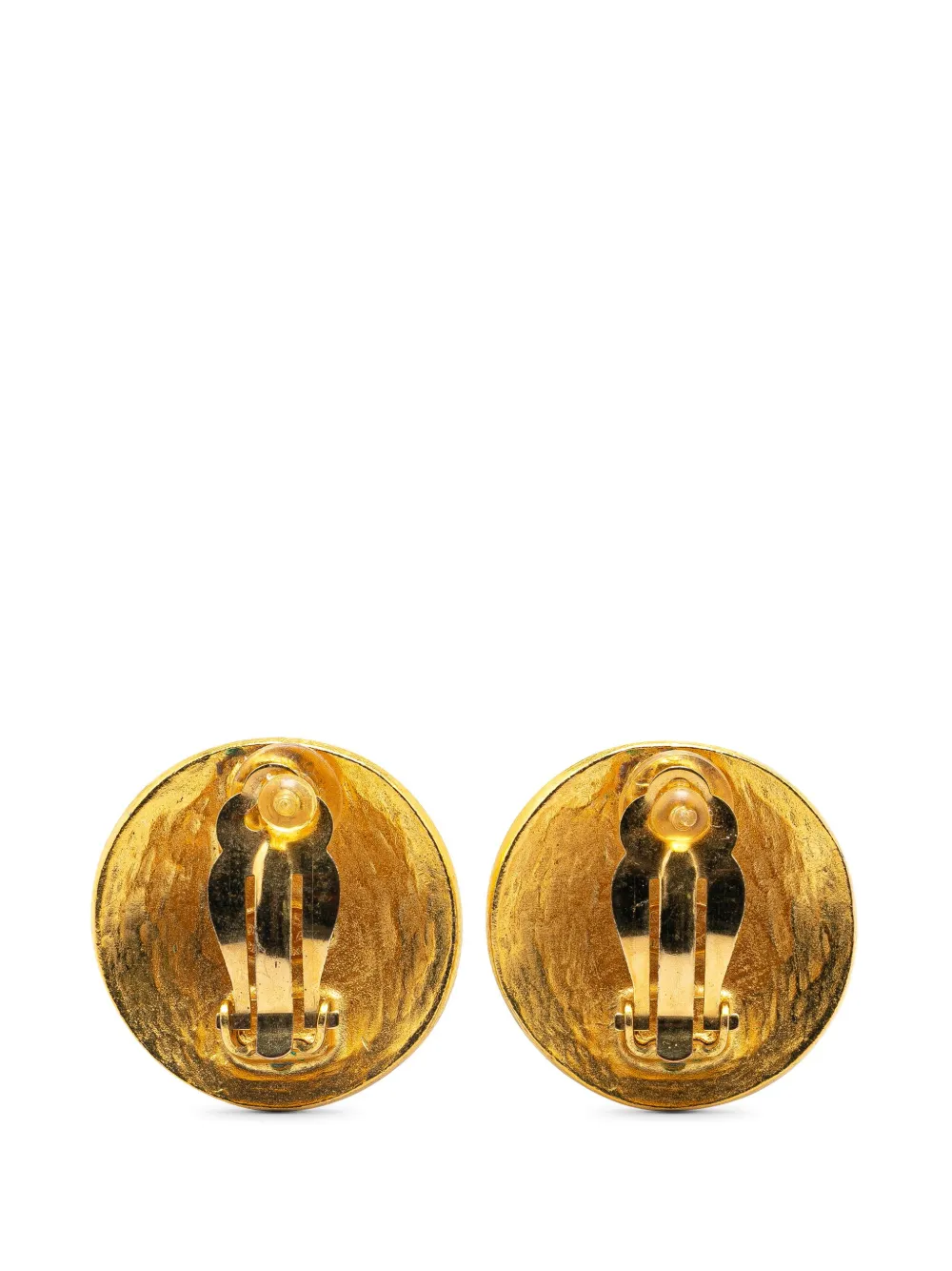 CHANEL Pre-Owned 1996 Gold Plated CC Clip On Earrings costume earrings - Goud