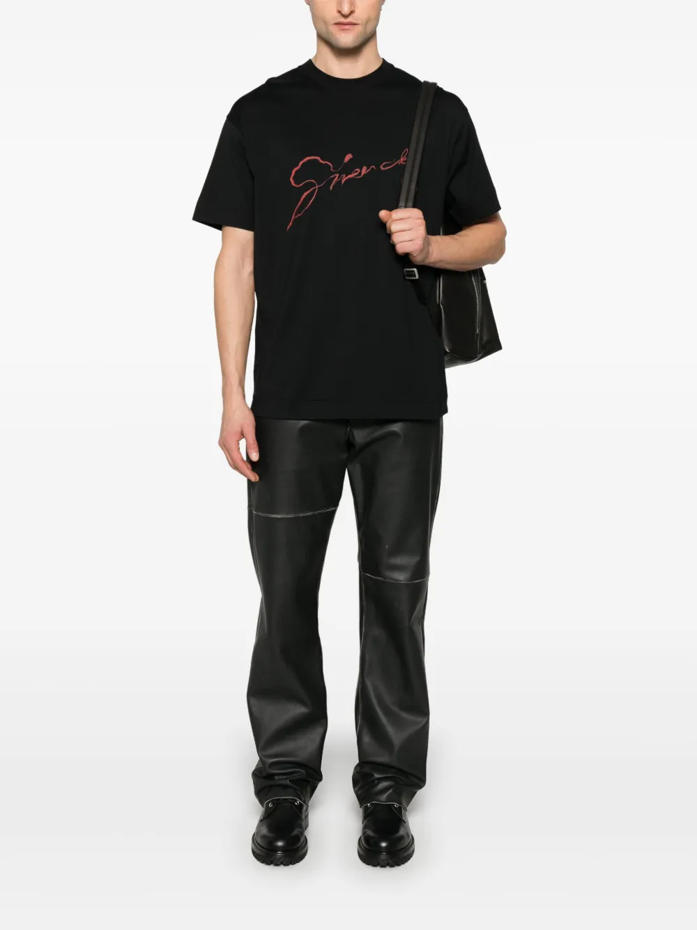 Givenchy T-shirt met slangenprint - Zwart