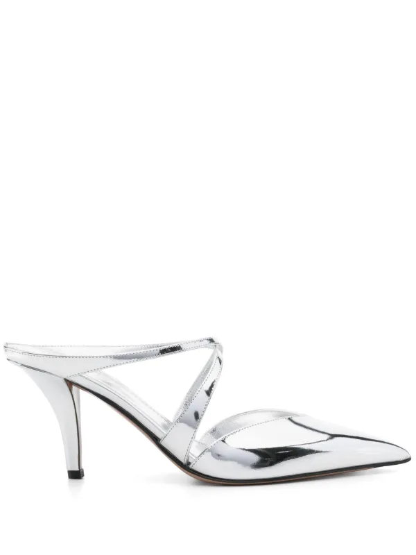 Paris Texas 85mm Laila Mules in Silver