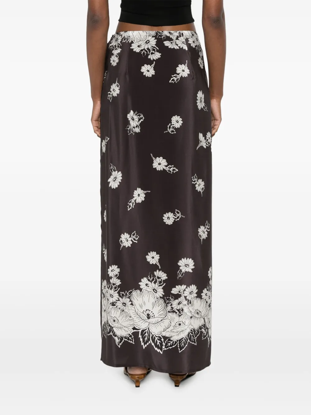 P.A.R.O.S.H. Maxi-rok met bloemenprint Bruin