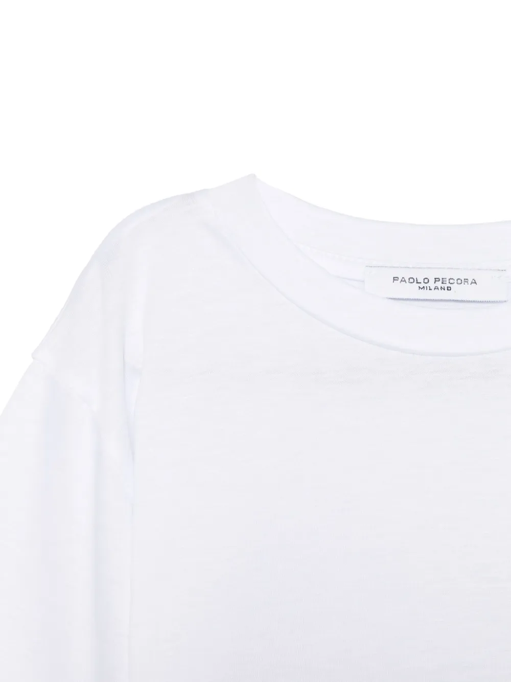 Paolo Pecora Kids T-shirt met logo-label Wit