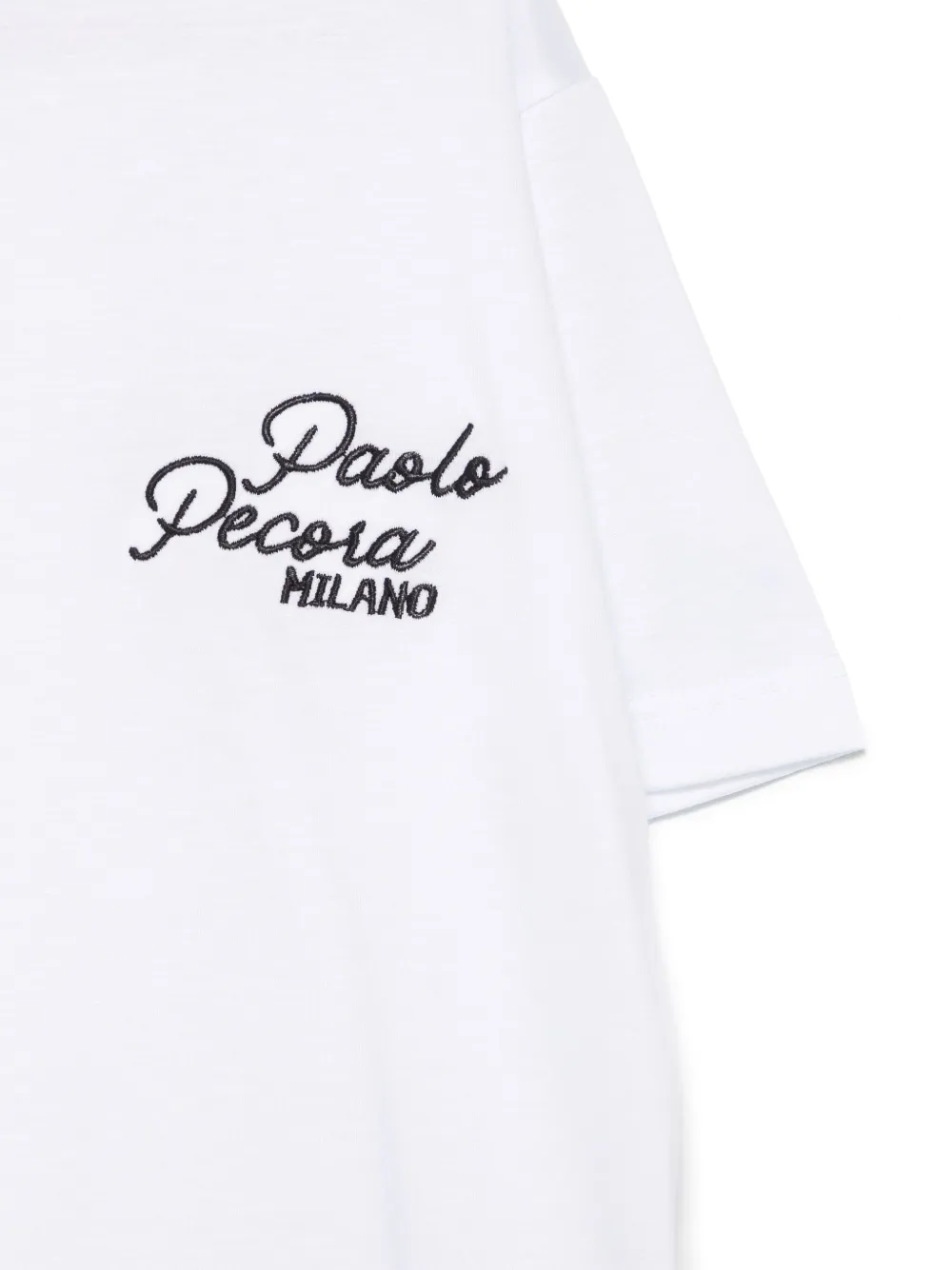 Paolo Pecora Kids T-shirt met geborduurd logo Wit