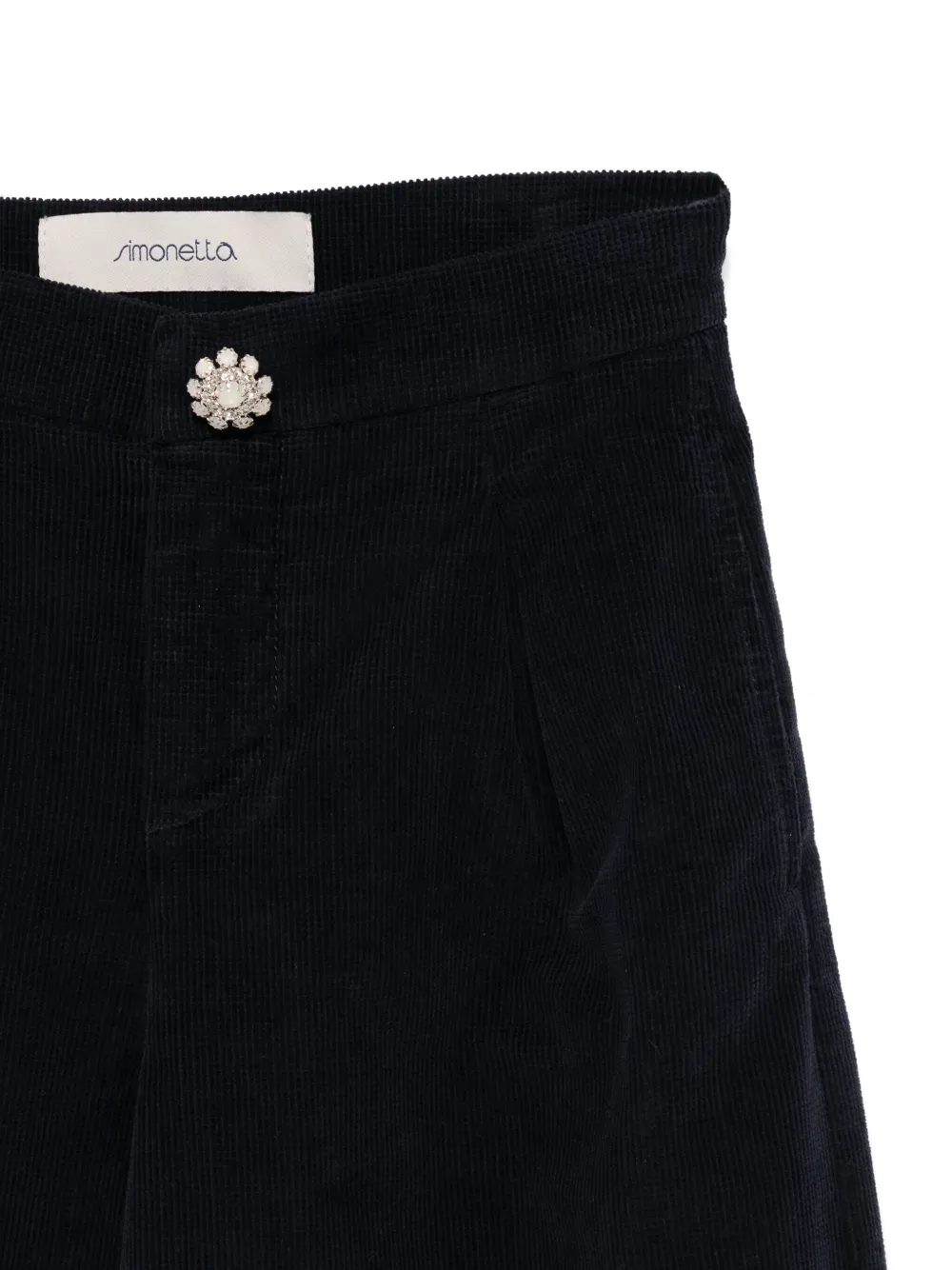 Simonetta Ribfluwelen broek Blauw