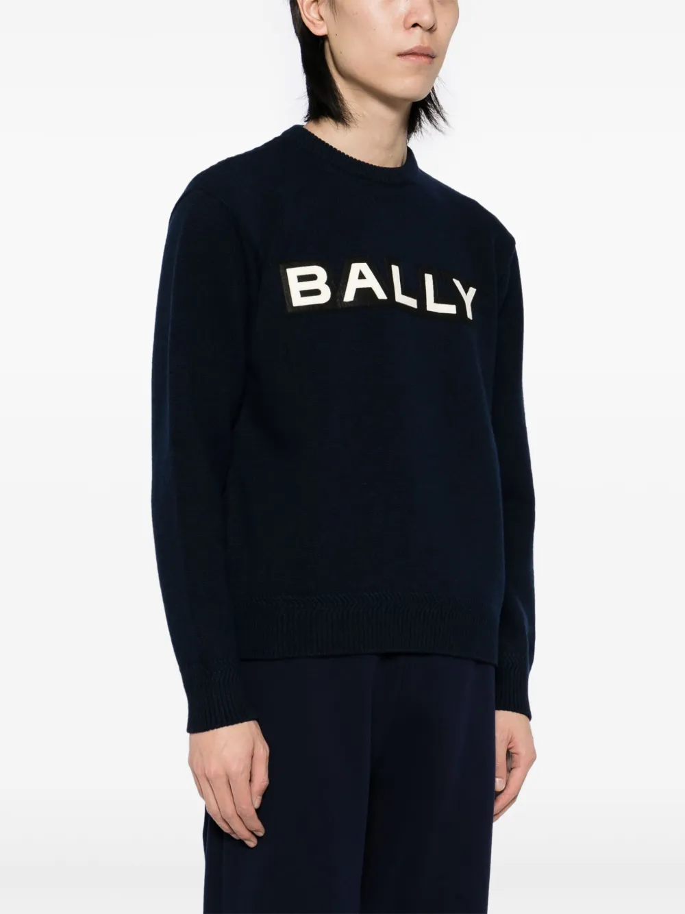 Bally Trui met logopatch Blauw