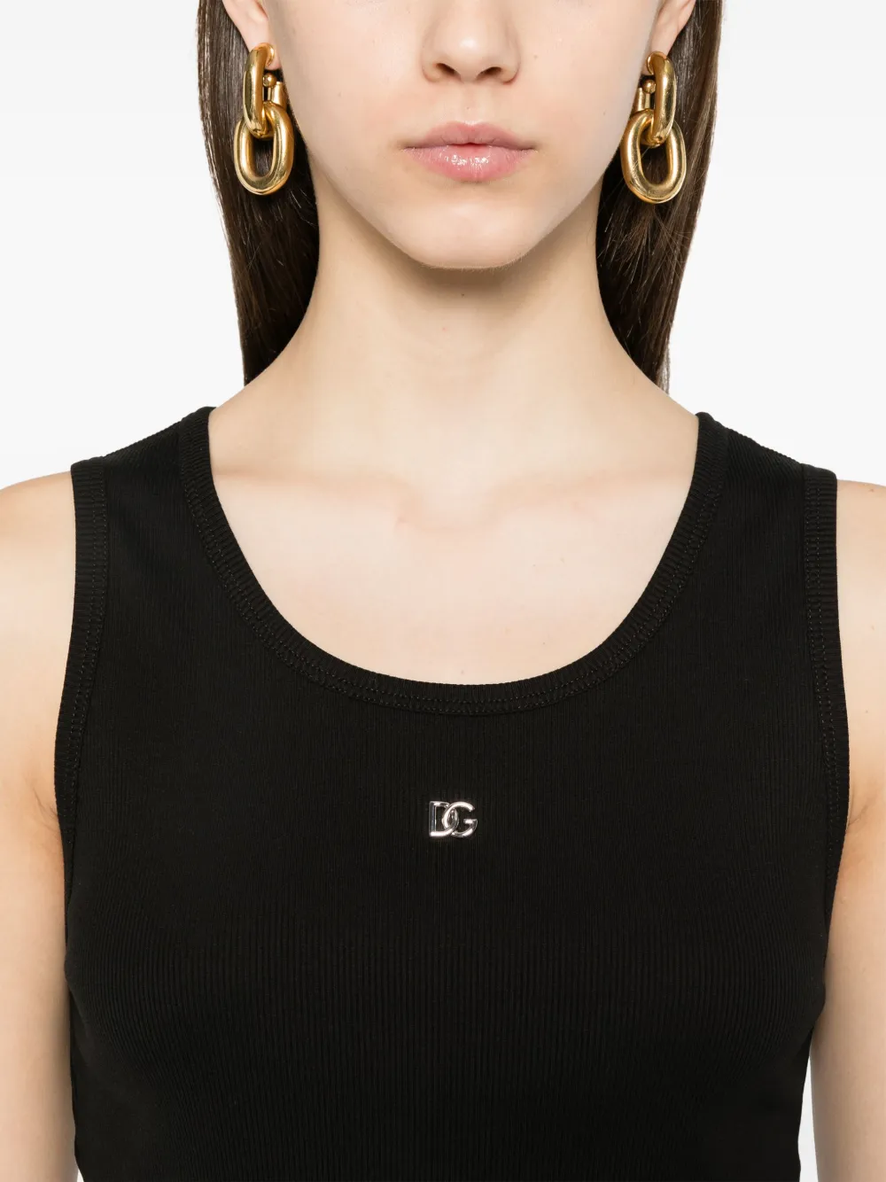 Dolce & Gabbana Tanktop met logoplakkaat Zwart