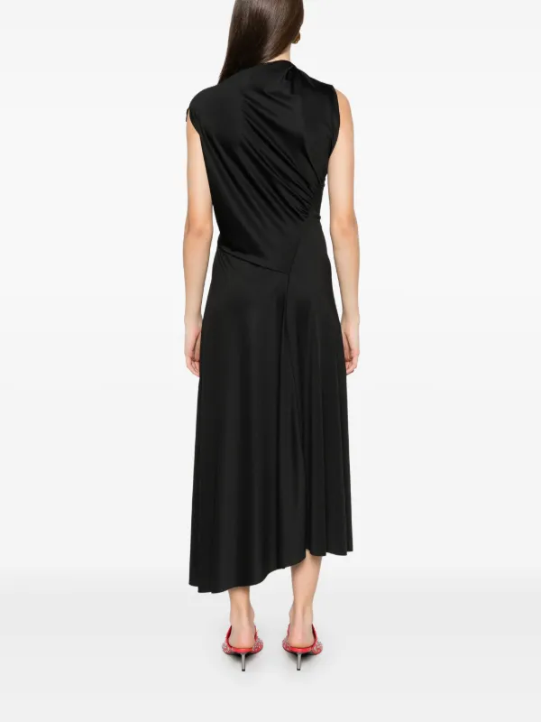 ワンピース Victoria Beckham ASYMMETRIC DRAPE MIDI DRESS Asymmetric Draped Midi Dress In Ice | Designer Dresses