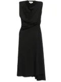 Victoria Beckham asymmetric drape midi dress - Black