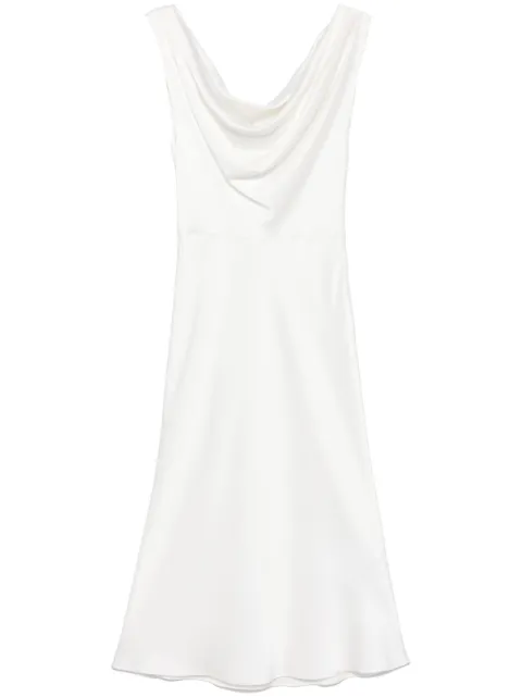 Blumarine vestido midi con cuello desbocado