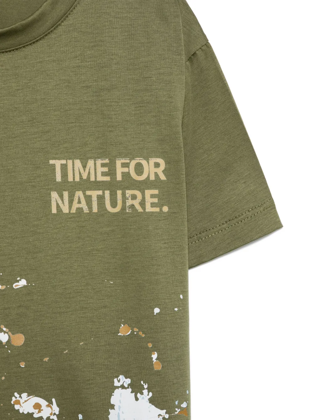 Paolo Pecora Kids T-shirt met verfspetters Groen