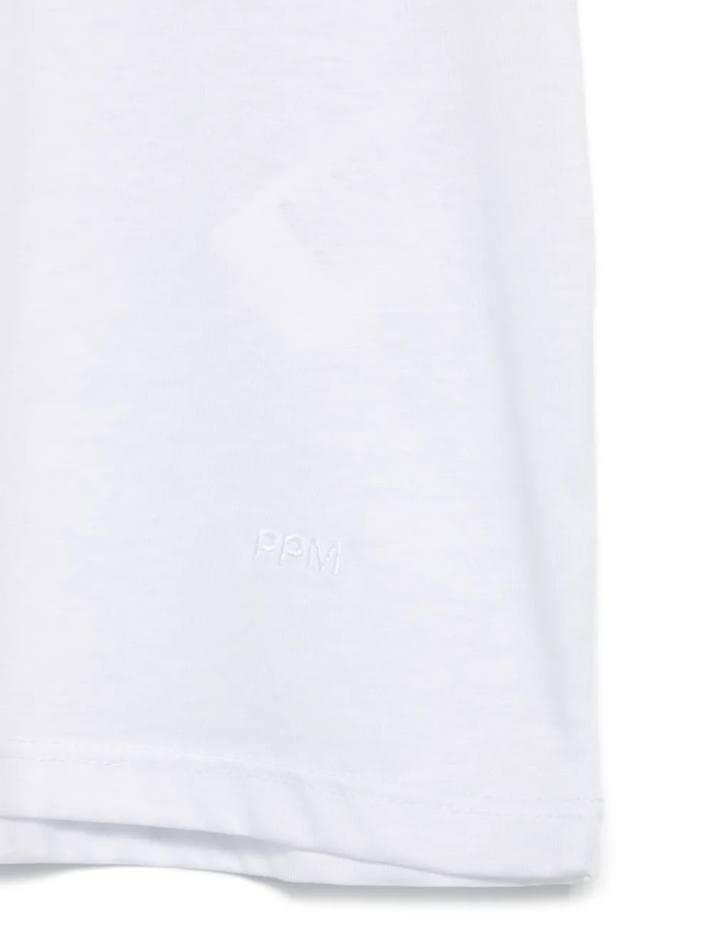 Paolo Pecora Kids T-shirt met geborduurd logo Wit