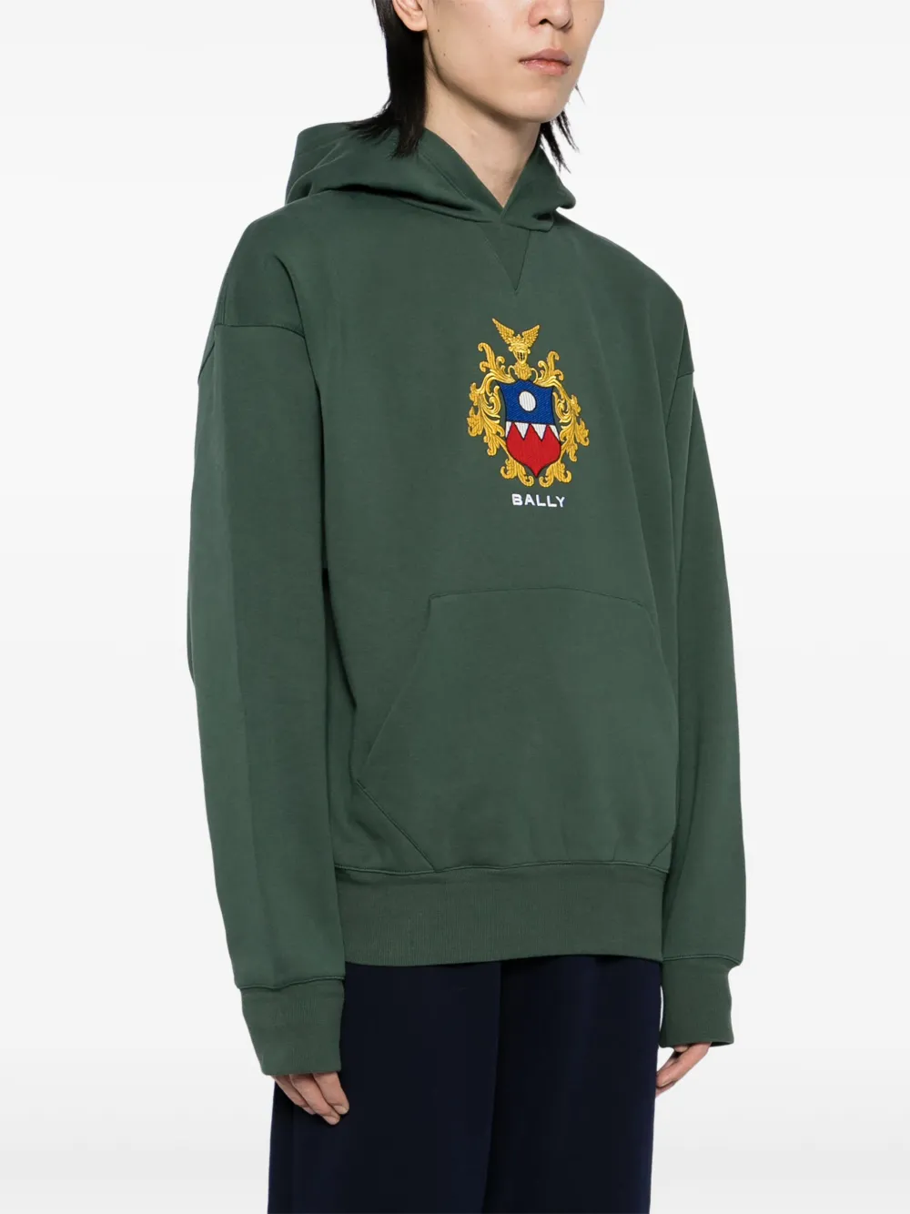 Bally Hoodie met geborduurd logo Groen