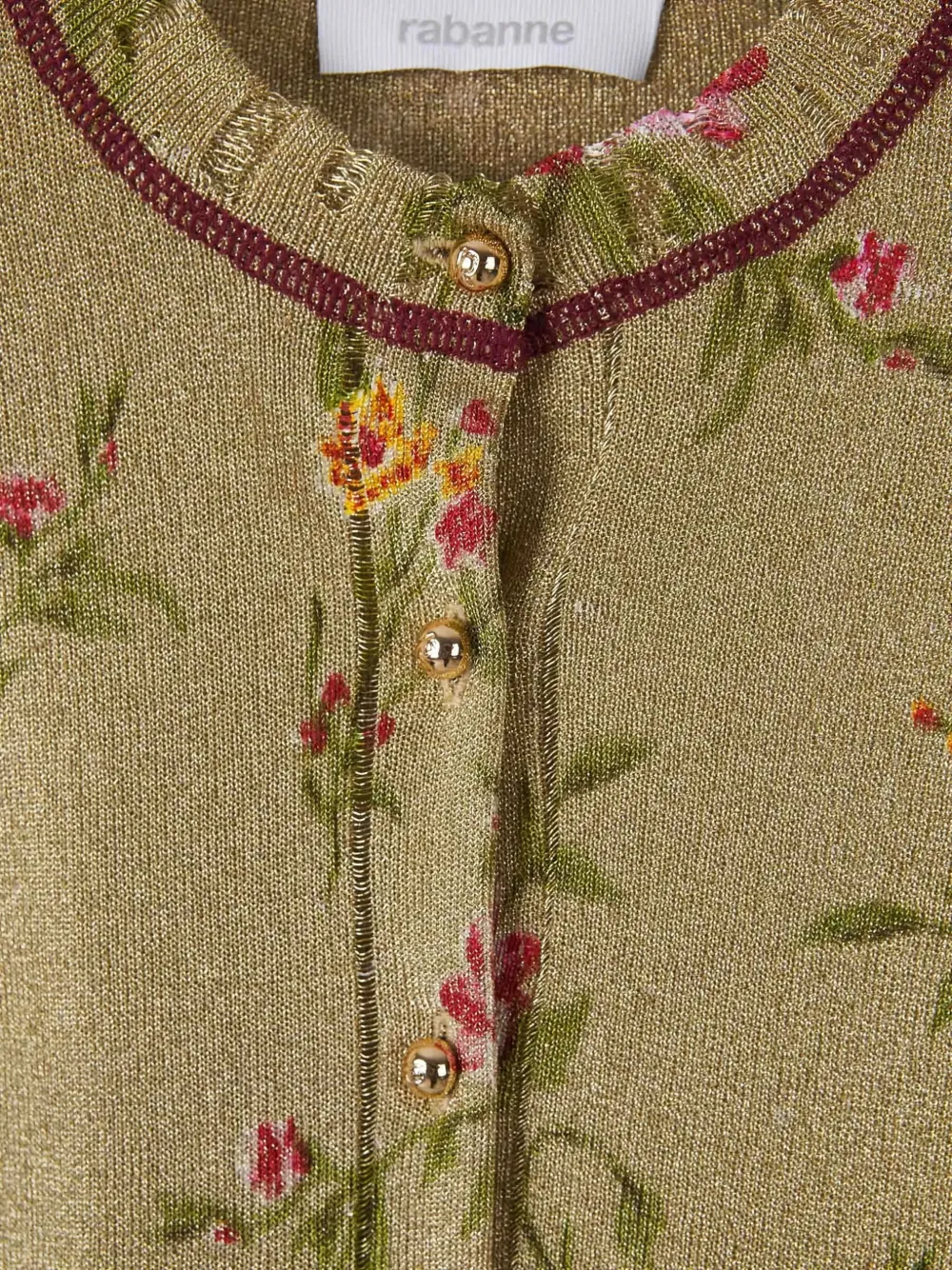 Rabanne Vest met bloemenprint Goud