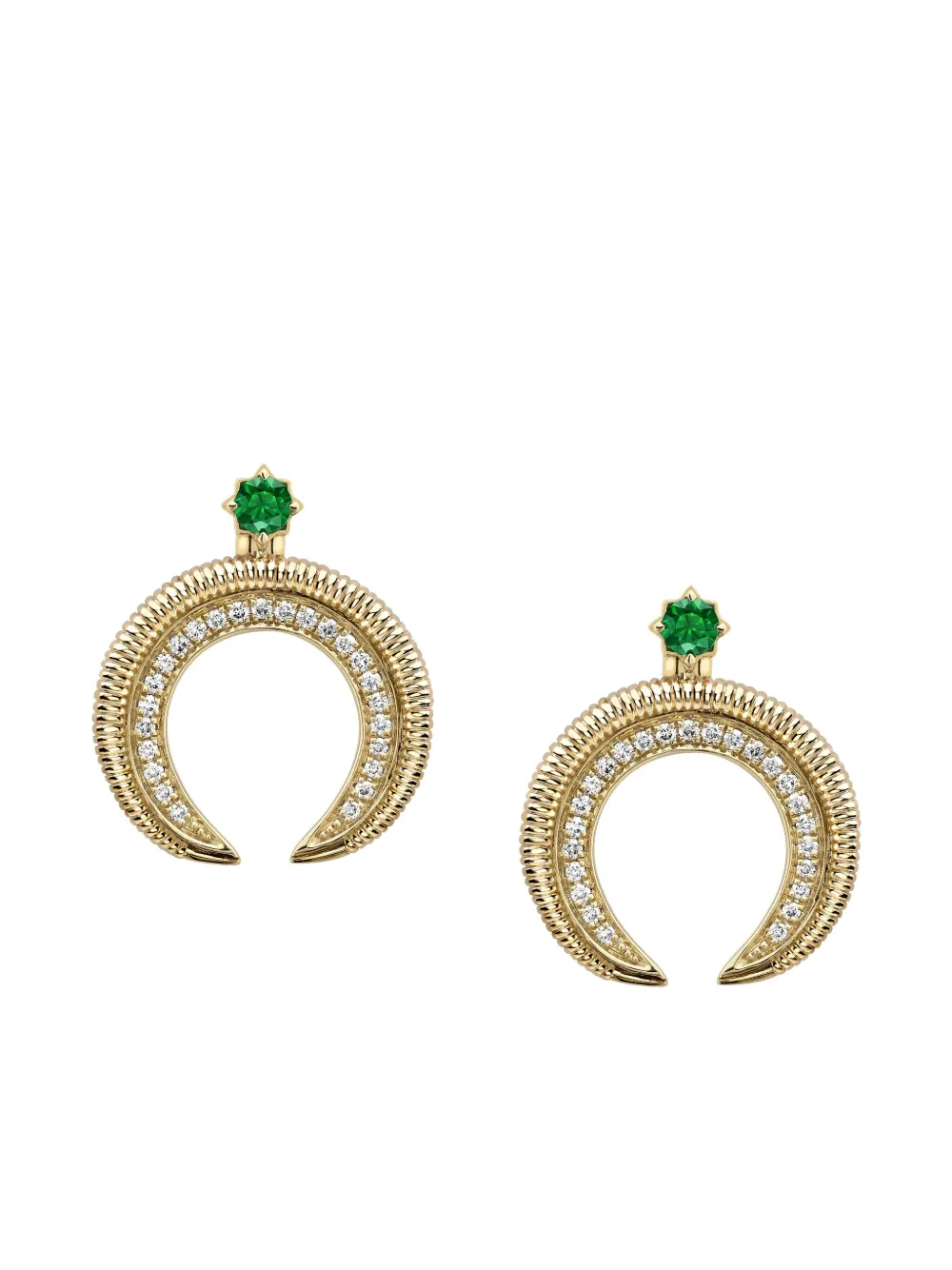Fabergé Colours of Love Miniature Hilal Crescent エメラルド&ダイヤモンド ピアス Fabergé Colours of Love Miniature Hilal Crescent エメラルド&ダイヤモンド ピアス