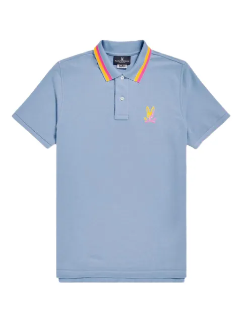 Psycho Bunny Surrey tipped-collar embroidered polo shirt