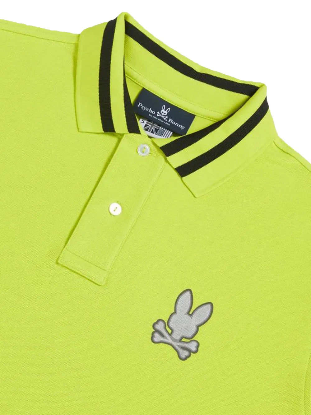 Psycho Bunny Rushup embroidered-skull polo shirt - Geel