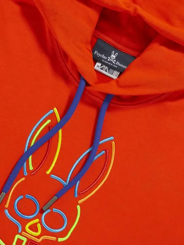 Psycho Bunny Barbow neon-glow Bunny Hoodie | Orange | FARFETCH