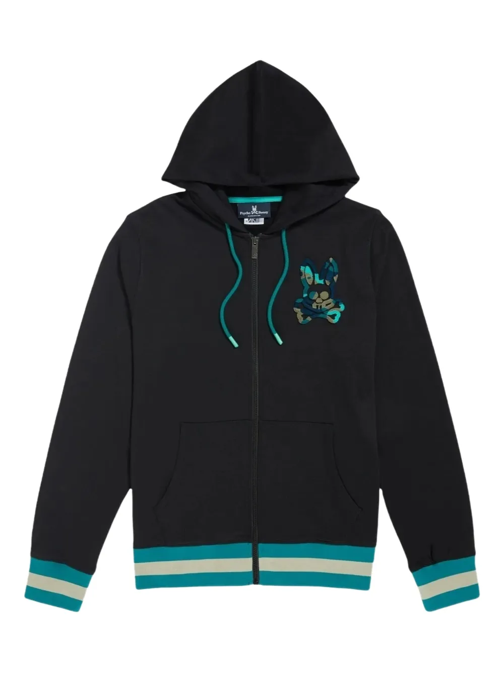 Psycho Bunny Howgate zip-up hoodie | Black | Image 1