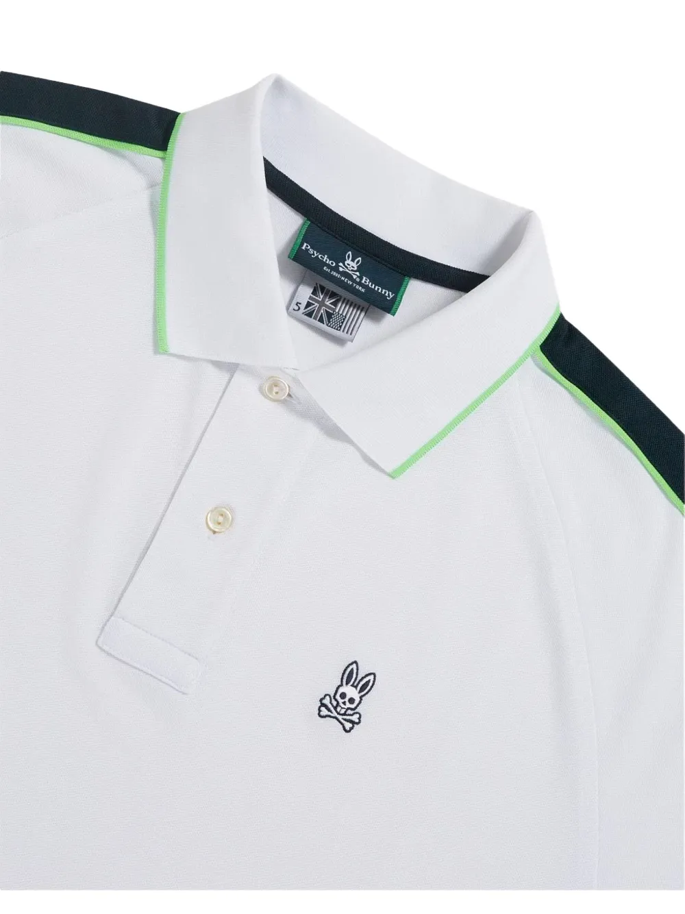 Psycho Bunny Jayden poloshirt met zijstreep - Wit