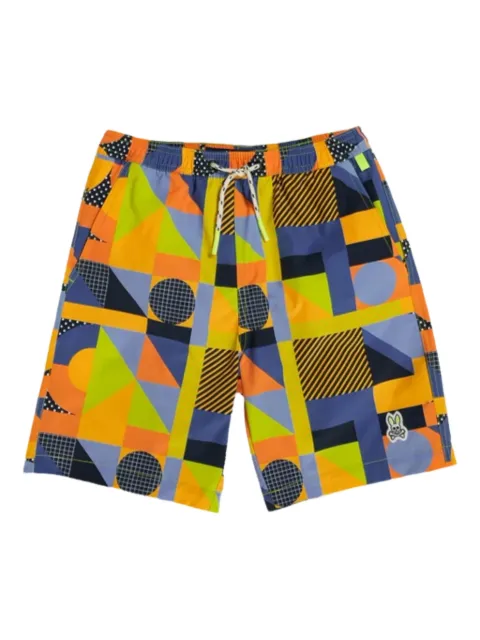 Psycho Bunny Henry Deco geometric-print swim shorts