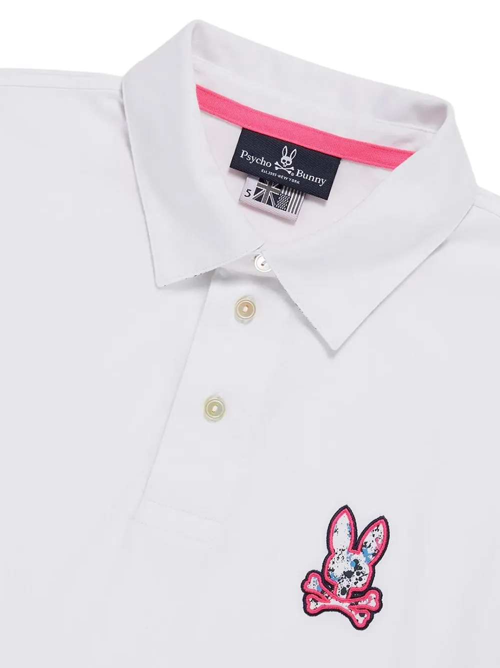 Psycho Bunny Waverly logo-patch polo shirt - Wit
