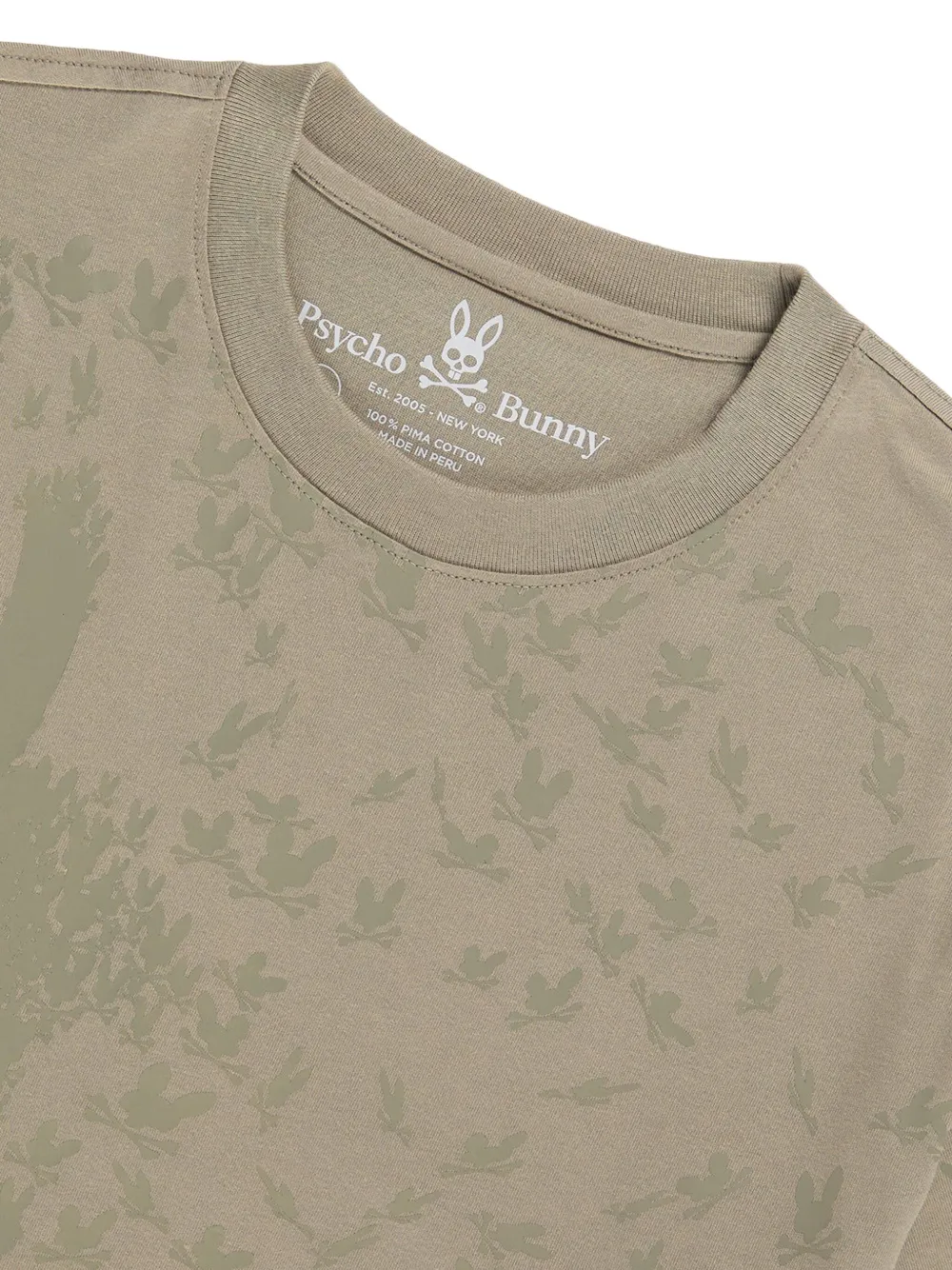 Psycho Bunny skull-print crew-neck T-shirt - Beige