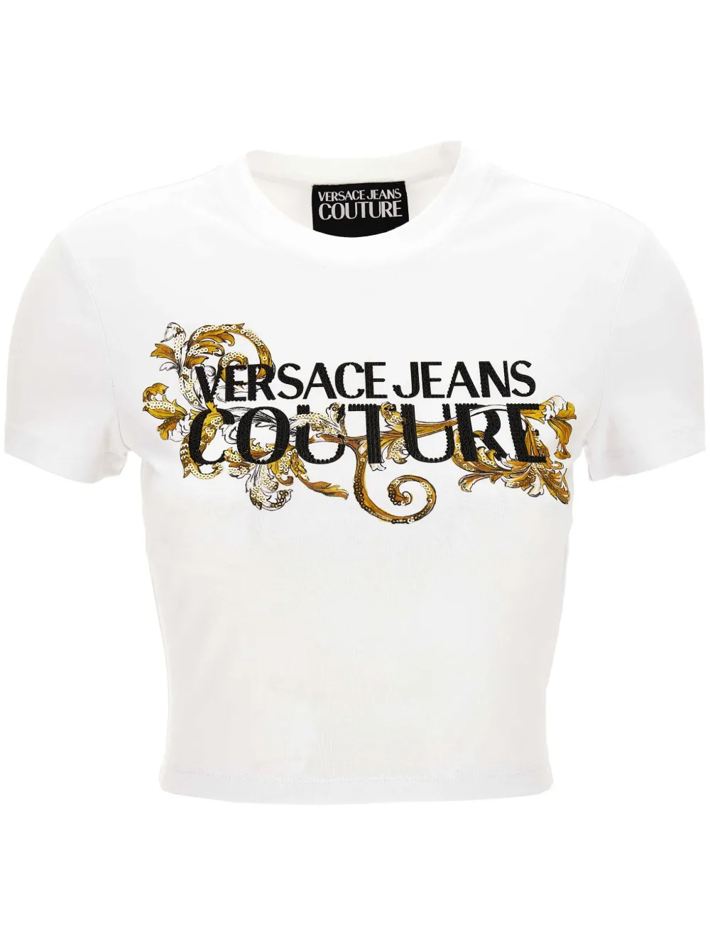 Versace Jeans Couture T-shirt met logoprint Wit