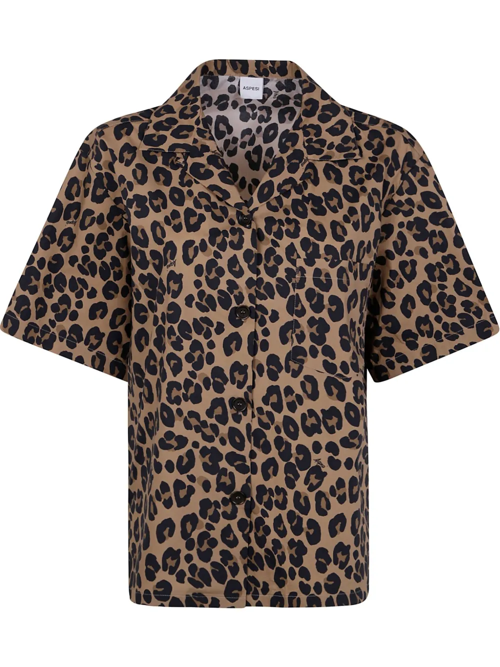 ASPESI Blouse met luipaardprint Bruin