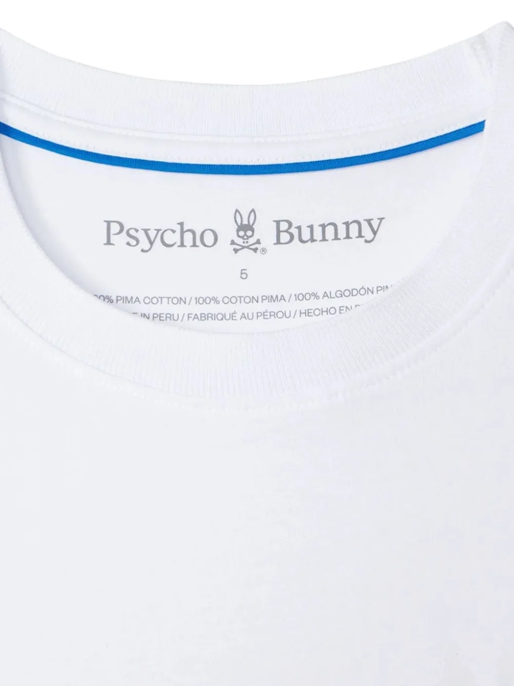 Psycho Bunny Sanderson embroidered logo T-shirt - Wit