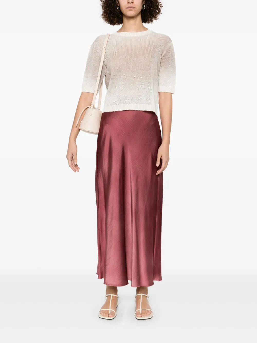 Avant Toi satin midi skirt - Rood