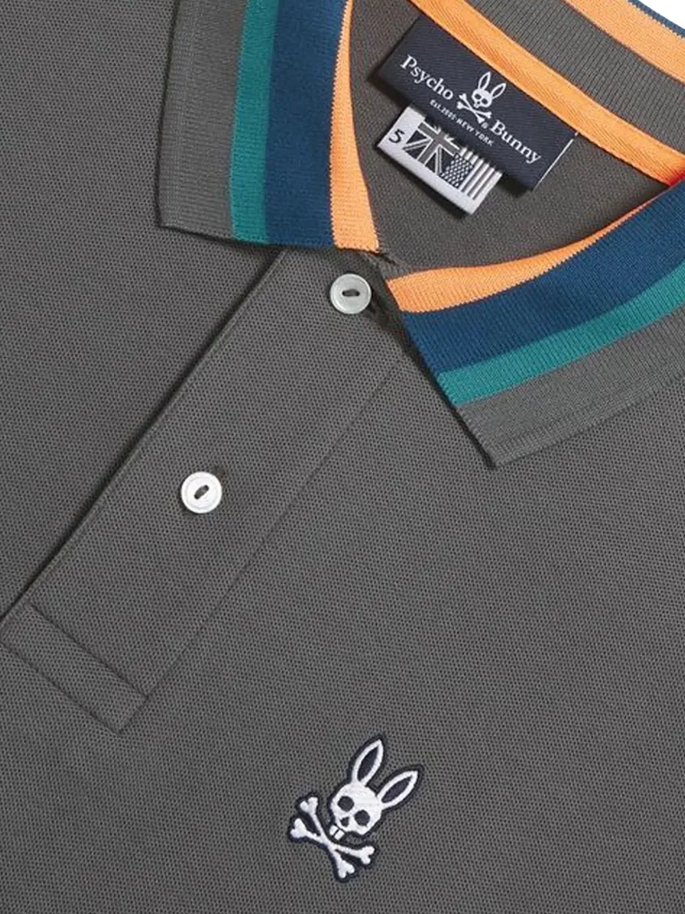 Psycho Bunny Barrow tipped-collar polo shirt - Grijs