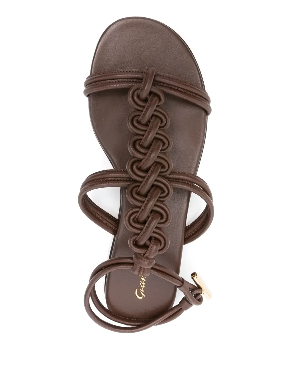 Gianvito Rossi braided flat sandals Brown