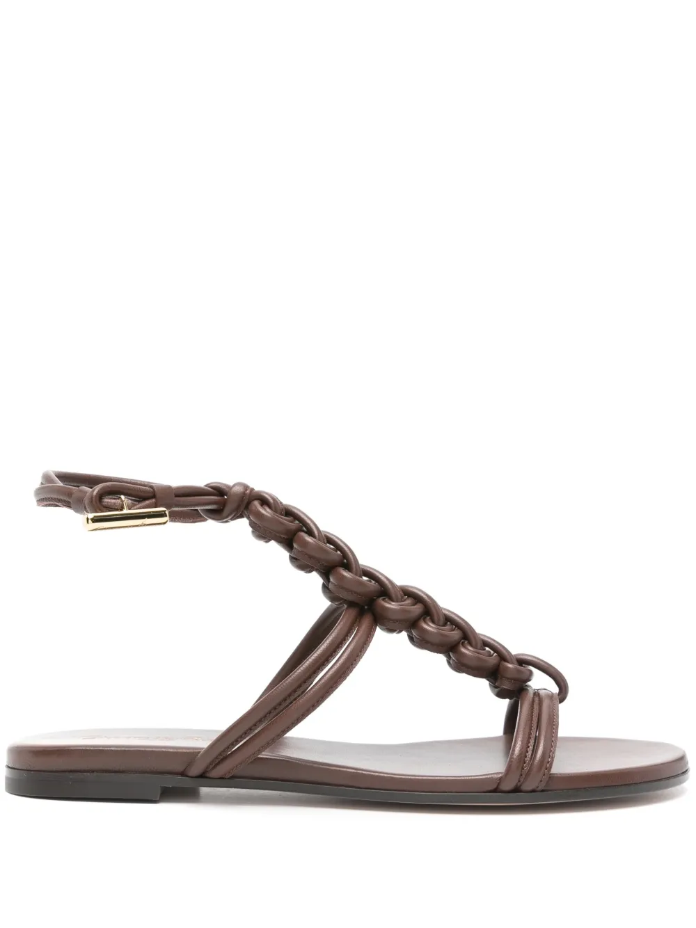 Gianvito Rossi braided flat sandals Brown