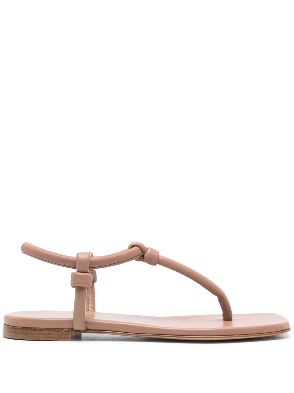 Gianvito Rossi Leren teenslippers Beige