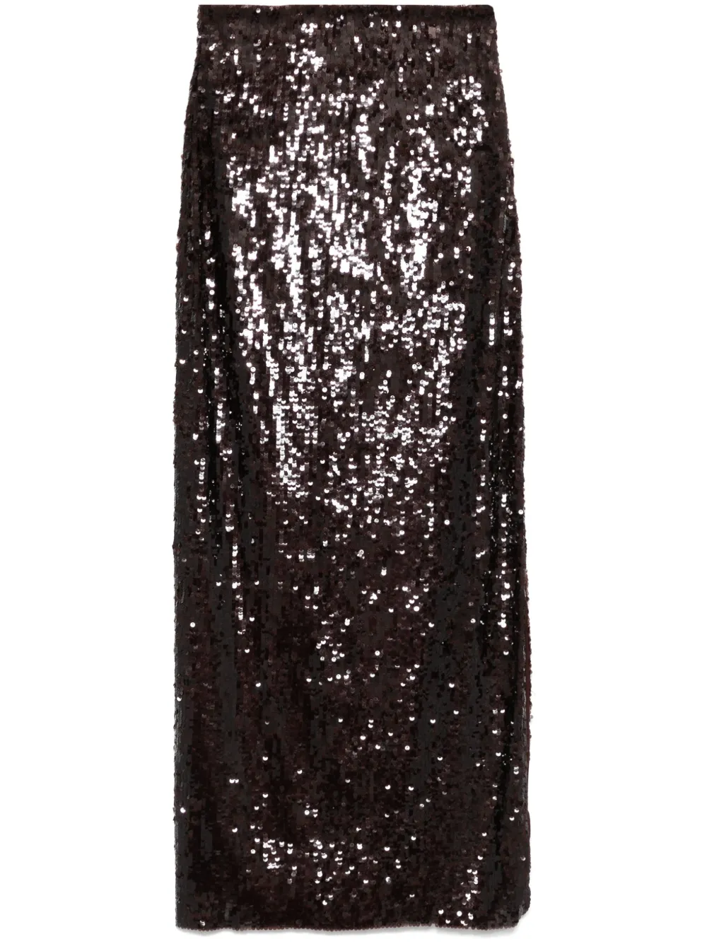 Shop Atu Body Couture Sequinned Maxi Skirt In Brown