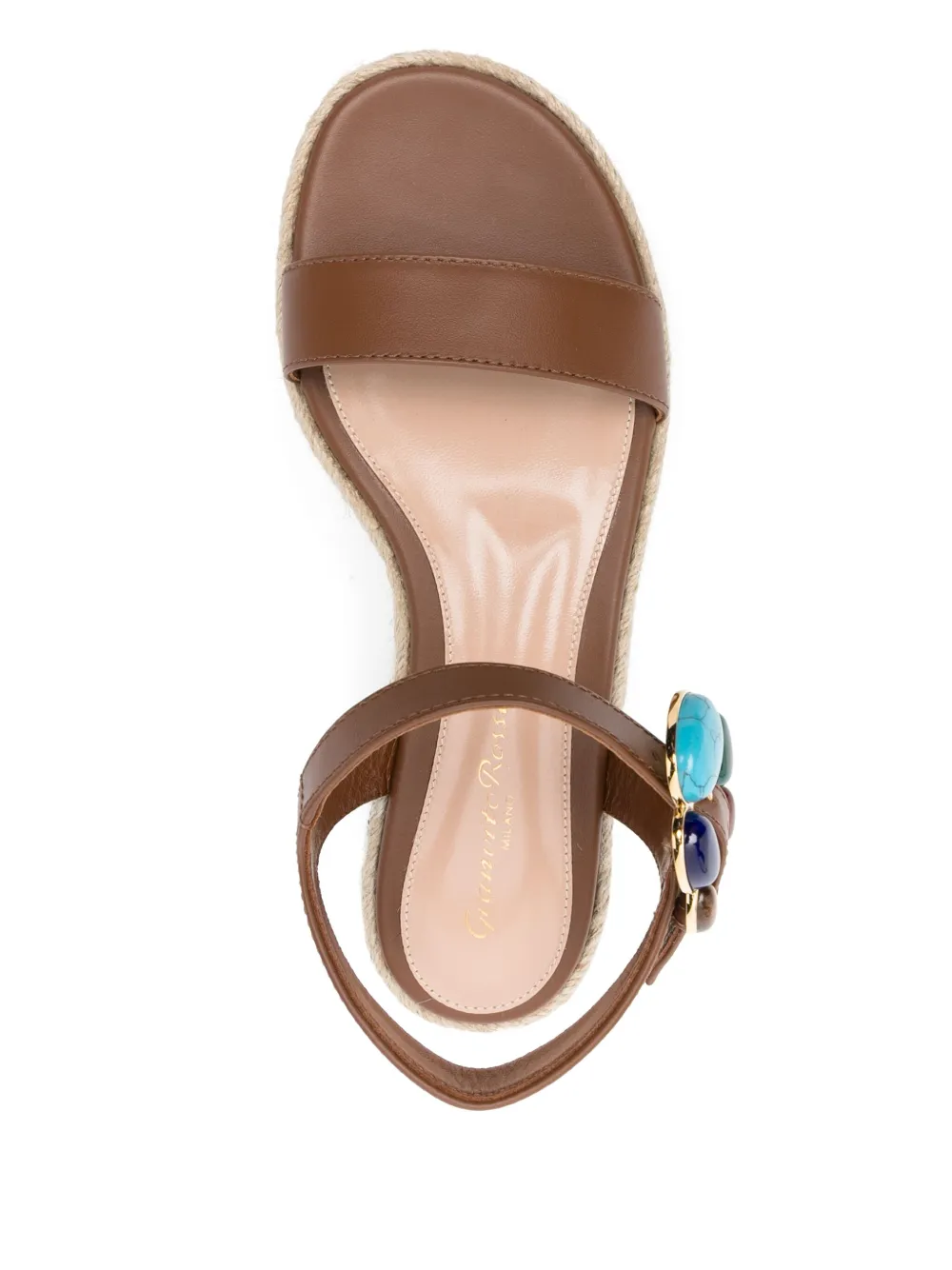 Gianvito Rossi 65mm stone-embellished sandals Brown