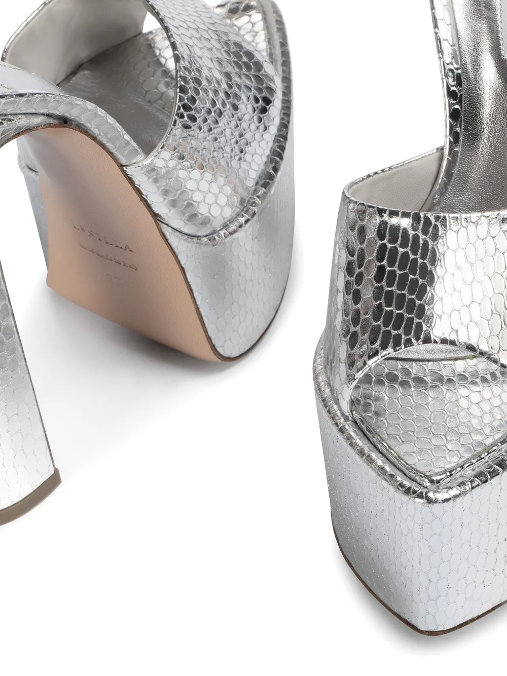 Le Silla 170mm Nina mules Silver