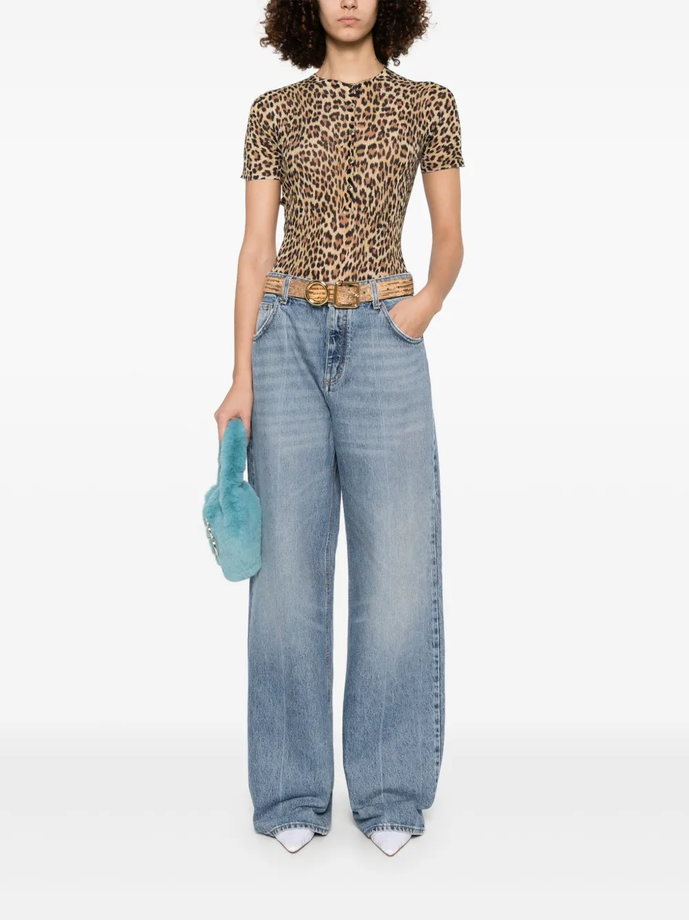 Blumarine Jeans met geborduurd logo Blauw